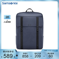 Samsonite/新秀丽学院风双肩包男 时尚翻盖商务背包15寸电脑包TQ5