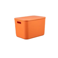 Vilscijon 维简 日式衣物塑料桌面收纳箱22L两个装零食整理储物箱衣柜收纳神器蓝色+橙色