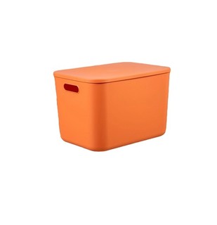 Vilscijon 维简 日式衣物塑料桌面收纳箱22L两个装零食整理储物箱衣柜收纳神器蓝色+橙色