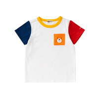 MIKIHOUSE HOT BISCUITS MIKIHOUSE HOT BISCUIT卡通头像拼色男女宝短袖T恤