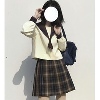 布丁熊 jk制服 椿茶 正统格裙 42cm