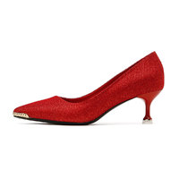 JOSINY 卓诗尼 女士高跟鞋 151110161 红色 36