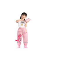 MOREMERRY 牧萌 MO200519 儿童雨裤 粉色公主恐龙 L