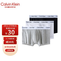 Calvin Klein 男士平角内裤套装 U2664G 998 三条装(黑色+白色+灰色) L