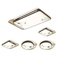  Lighting 雷士 NVC  莲池系列 LED客厅灯+方卧灯*2+圆卧灯*2