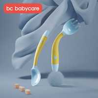 babycare 宝宝学吃饭训练勺子弯头叉勺套装婴儿辅食勺弯曲儿童餐具