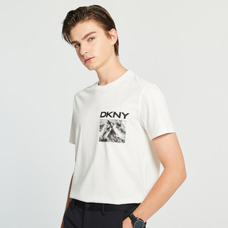 DKNY 男士圆领短袖T恤 G0301J06 白色 XL