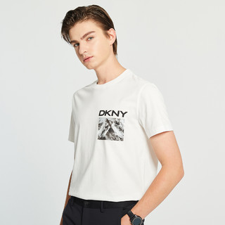 DKNY 男士圆领短袖T恤 G0301J06 白色 L