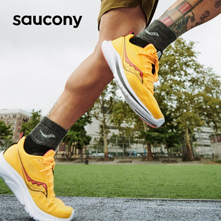 Saucony索康尼运动鞋跑步鞋男 比赛竞速22春夏新品KINVARA菁华13 S20723 黄红 42 黄红-宽楦 43