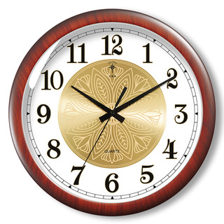 POLARIS 北极星 电波挂钟客厅家用时尚2021新款钟表挂墙现代简约时钟石英钟 14英寸（直径35.5厘米） 金色