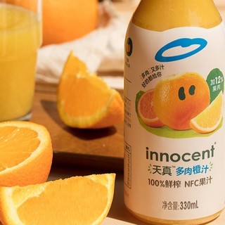 innocent 天真 NFC果汁组合装 2口味 330ml*4瓶（努力的苹果330ml*2瓶+多肉橙汁330ml*2瓶）