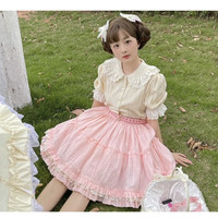 labeau复古商店 Lolita洛丽塔 可丽卷 棉布内搭衬衫 生成色