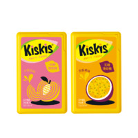 KisKis酷滋无糖薄荷糖接吻糖网红零食清新口气糖果卡片糖 水蜜桃*2+百香果*1