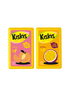 KisKis酷滋无糖薄荷糖接吻糖网红零食清新口气糖果卡片糖 水蜜桃*2+百香果*1