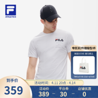 FILA ATHLETICS斐乐男士短袖T恤2022年夏季运动健身上衣圆领针织套头衫男装半袖衣服 玉石白-WT 175/96A/L 玉石白-WT 165/88A/S