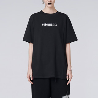 VETEMENTS 男女款圆领短袖T恤 11152003 黑色 S