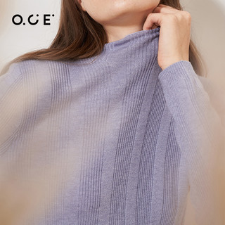 OCE半高领针织打底衫黑色薄款秋冬修身内搭针织衫毛衣2021新款女 M 灰绿