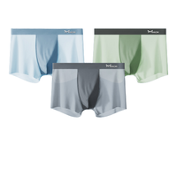 Miiow 猫人 男士平角内裤套装 DJ4966 3条装(铂灰+氢绿+钴兰) XXXL