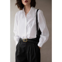 法式长袖衬衣夏季设计感小众女式通勤衬衫气质尖领上衣内搭打底衫