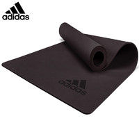 阿迪达斯（adidas）瑜伽垫加厚男女健身舞蹈垫双面纯色加厚训练垫运动垫子仰卧起坐垫 红宝石色8mm 黑色5mm