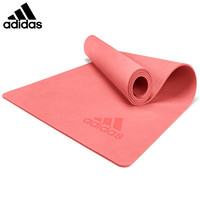 阿迪达斯（adidas）瑜伽垫加厚男女健身舞蹈垫双面纯色加厚训练垫运动垫子仰卧起坐垫 红宝石色8mm 米粉色5mm