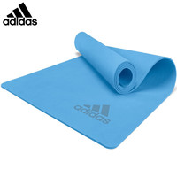 阿迪达斯（adidas）瑜伽垫加厚男女健身舞蹈垫双面纯色加厚训练垫运动垫子仰卧起坐垫 红宝石色8mm 天蓝色5mm