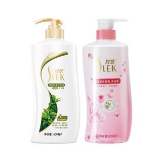 SLEK 舒蕾 樱花沐浴乳绿茶籽洗沐套装 洗发水600ml+沐浴露600ml