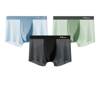 Miiow 猫人 男士平角内裤套装 DJ4966 3条装(钨黑+氢绿+钴兰) XXXL