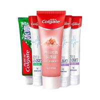 Colgate 高露洁 牙膏套装 (喜马拉雅玫瑰盐健康晶亮115g+冰爽 冷萃龙井120g+劲白小苏打 北美留兰味120g*3)