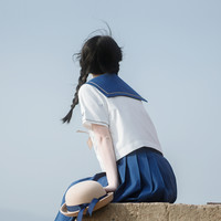 樱花家族 JK水手服 北崎丘女子 短袖上衣+下裙 套装