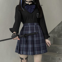车厘子 JK制服 蓝雾海 深蓝格裙 42cm