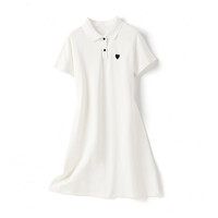 CHABER 巧帛 女士中长款连衣裙 522410 白色 M