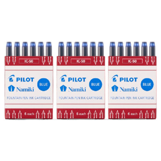 PILOT 百乐 IC-50 钢笔墨囊墨胆 蓝色 6支装 三盒装 多色可选