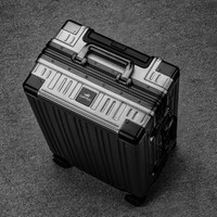 卡帝乐鳄鱼 新款皮箱拉杆箱男女网红24寸行李箱铝框万向轮密码登机旅行箱子潮