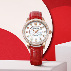 rossini罗西尼419特卖女表贝母之花镶钻防水正品手表女士石英616718