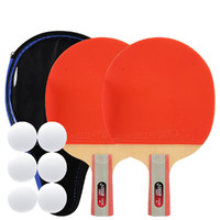 DHS 红双喜 T系列一星乒乓球拍横直双拍双面反胶纯木成人学生初学训练比赛