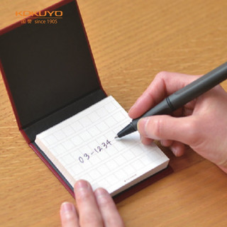 KOKUYO 国誉 日本国誉（KOKUYO）日本进口文具手工制硬质封套便签本黑82*82*15mm方格内芯 TBC7575-BS 1个装