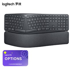 logitech 罗技 ERGO K860 108键 2.4G蓝牙无线薄膜键盘 黑色