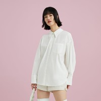 ONLY 2022新款春季时尚小众白色长袖衬衫女
