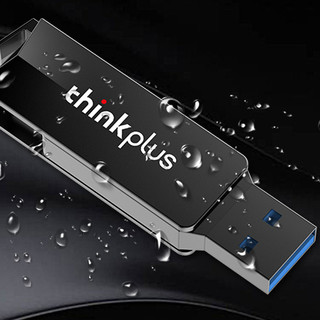 Lenovo 联想 thinkplus MU254 USB 3.1 U盘 黑色 64GB USB-A/Type-C双口