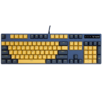 RAPOO 雷柏 V500 PRO 104键 有线机械键盘 蔚蓝黄潮 雷柏青轴 单光