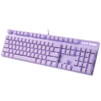 RAPOO 雷柏 V500 PRO 104键 有线机械键盘 清冽紫 雷柏黑轴 单光