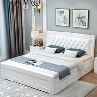 MEIZIZI 美滋滋 实木床现代简约1.8米双人床家用卧室1.5米主卧单人床1.2米经济型