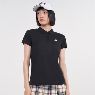 XTEP 特步 女子POLO衫 879228020424 黑色 M