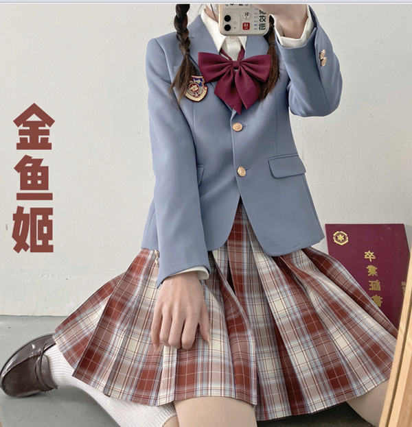 Kyouko 梗豆 JK制服 金鱼姬格裙 A款短裙 M