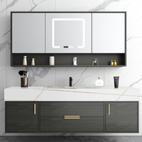 Micoe 四季沐歌 X-GD064(140)-2S 智能浴室柜+岩板陶瓷盆 鱼肚白 140cm