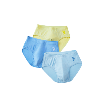 商品hodo红豆ad301男童三角内裤3条装浅蓝色深蓝色黄色