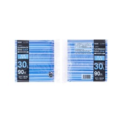 旭包鲜 日本品牌垃圾袋30L蓝色6卷180只家用大号点段式增厚强韧清洁袋