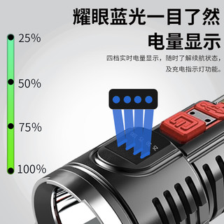 超亮手电筒强光可充电户外远射小便携家用1000防水w多功能氙气灯