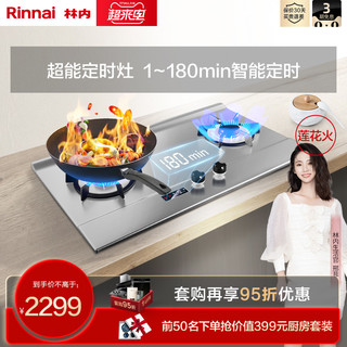 Rinnai 林内 2E02LT 超能定时莲花火天燃气双灶家用天然气嵌入式